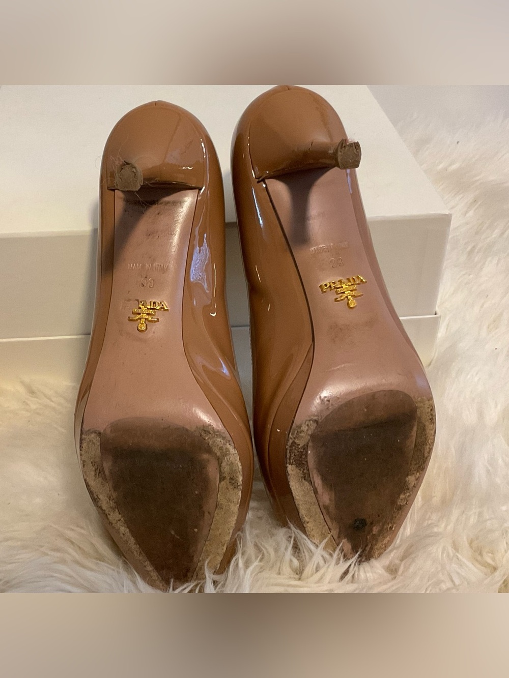 Prada Brown Patent Pointed-Toe Pumps - Picture 3 of 4